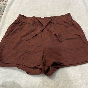 Brown Linen Shorts, Charlotte Russe XL
